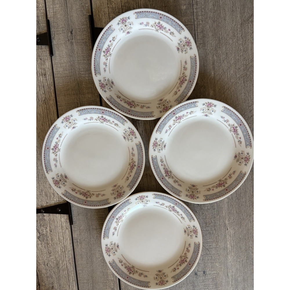 China Pearl Catherine Fine China Salad/ Dessert Plates Set of 4 Floral Gold Trim